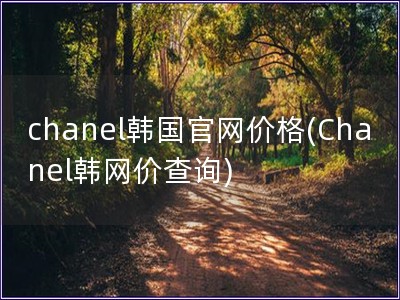 chanel韩国官网价格(Chanel韩网价查询)