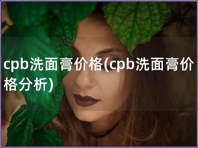 cpb洗面膏价格(cpb洗面膏价格分析)